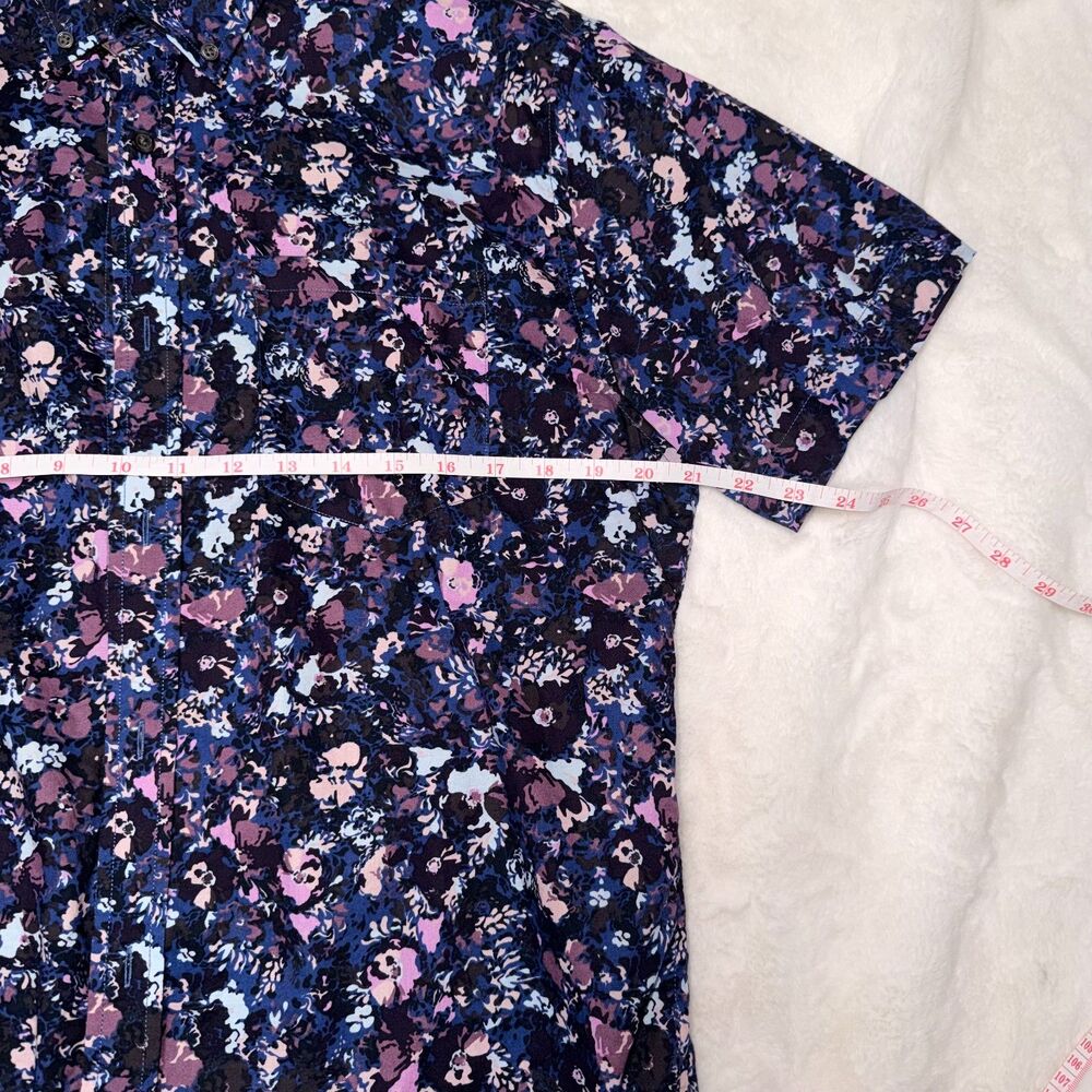 Banana Republic Floral Button Down Shirt Men Purple Blue Cotton Size Large - Picture 8 of 10